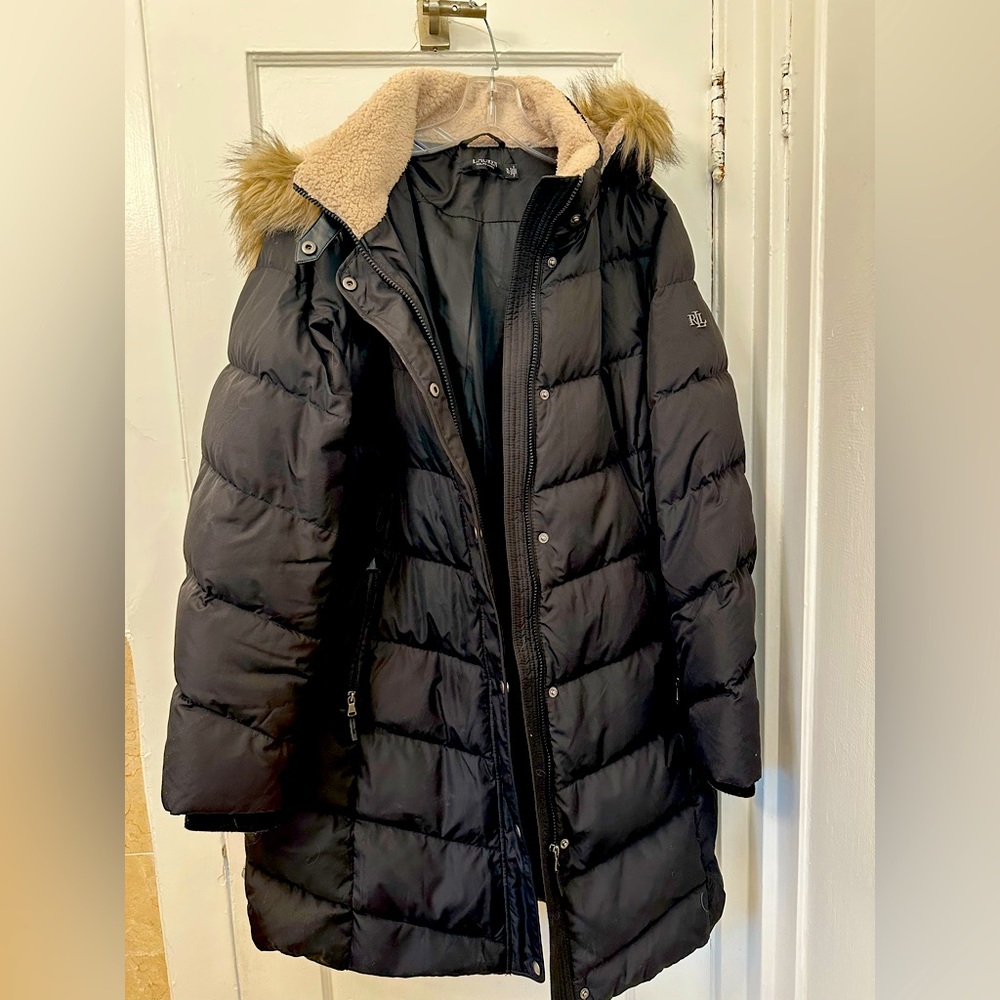 Lauren by Ralph Lauren long parka in XL with fur hood